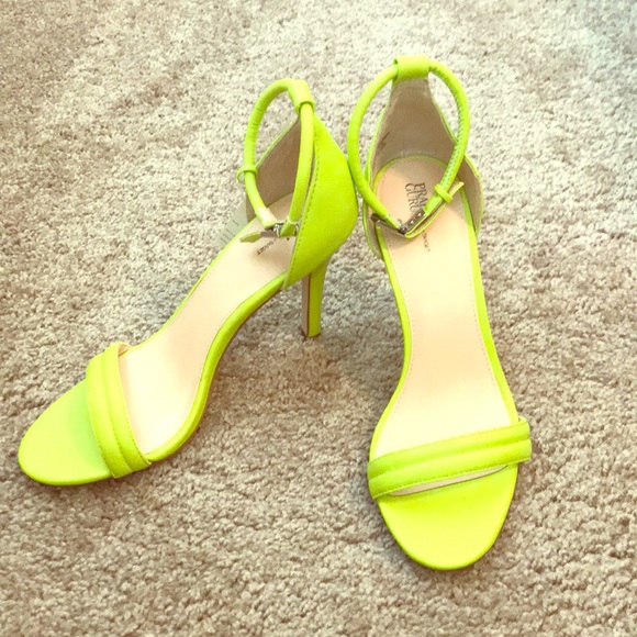 green ankle strap heels